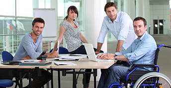 Disabled Man and Colleagues